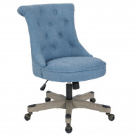 OSP Home Furnishings HNNSA-E18 Hannah Tufted Office Chair in Sky Fabric with Grey wood Base